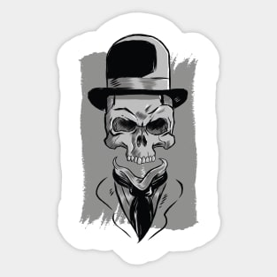 Skull wearing hat Sticker